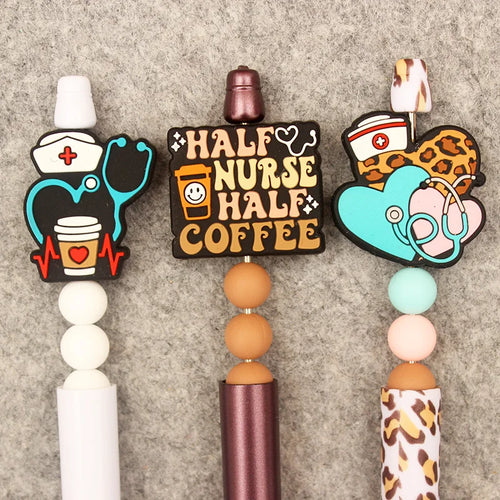 Creative Cartoon Half Nurse Half Coffee Style DIY Ballpoint Pen School Hospital Student Nurse Ball Pen