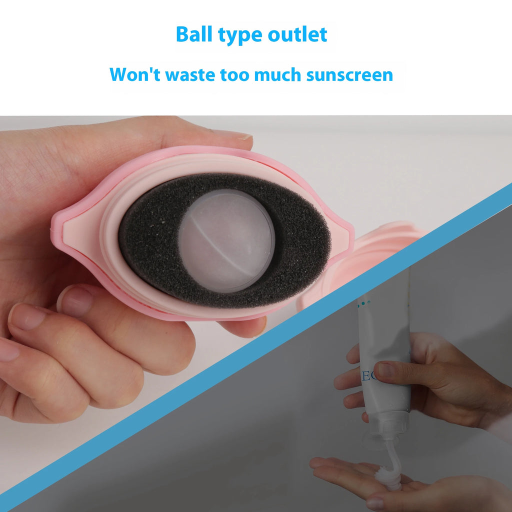 No hands Silicone Sunscreen Applicator Roller Sponge Sub-bottling Portable Repeatable Filling Use Makeup Outdoor Travel bottle