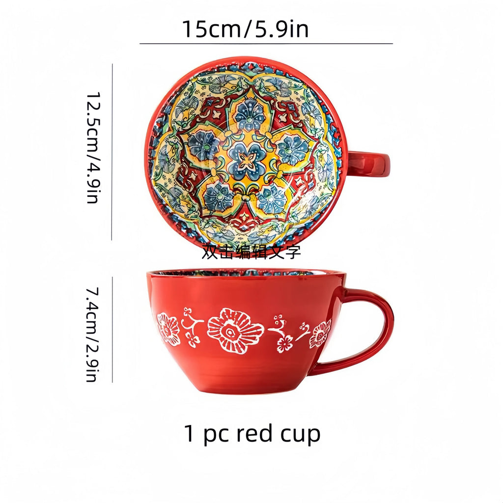 Bohemian Morning Tea Mug, 13.5 oz Ceramic Coffee Mug