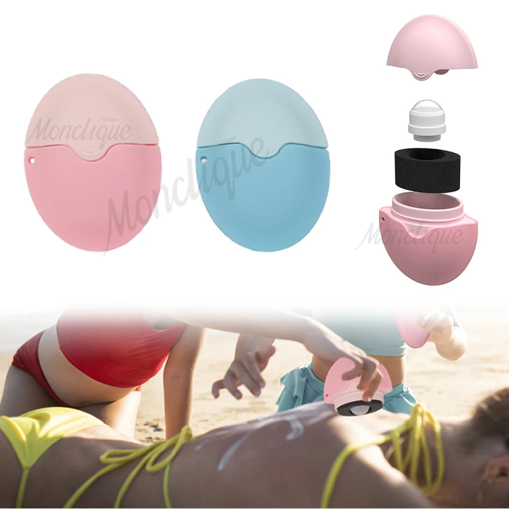No hands Silicone Sunscreen Applicator Roller Sponge Sub-bottling Portable Repeatable Filling Use Makeup Outdoor Travel bottle