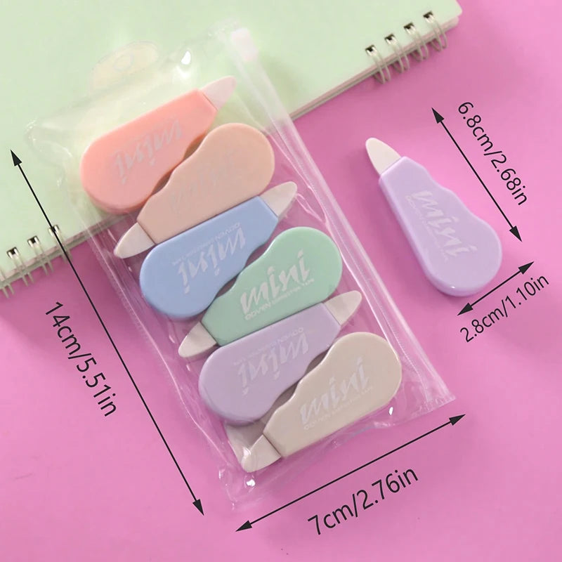 1 Set/6 Piece Cute Kawaii Macaron Correction Tape Altered Tools School Office Corrector Stationery Kids Sweet Novelty Supplies